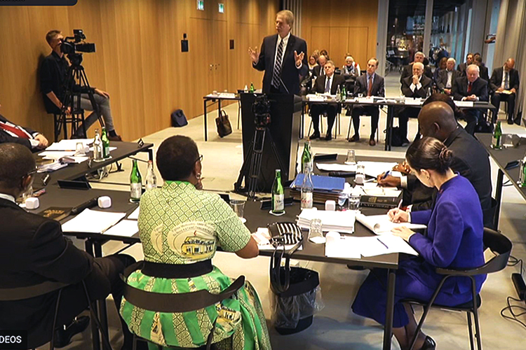 The United Methodist Judicial Council partnered with United Methodist Communications to livestream oral hearings held during the Council’s fall meeting at the Placid Hotel in Zürich, Switzerland. All of the oral hearings took place on October 23 are archived on the denomination’s website, www.UMC.org/live, as well as via Facebook at www.Facebook.com/resourceUMC. Hearings will remain available on the website throughout the month to make it convenient to watch despite time zone differences and will also be archived at www.umc.org/who-we-are/judicial-council-october-2018-webcast. Video image courtesy of United Methodist Communications.