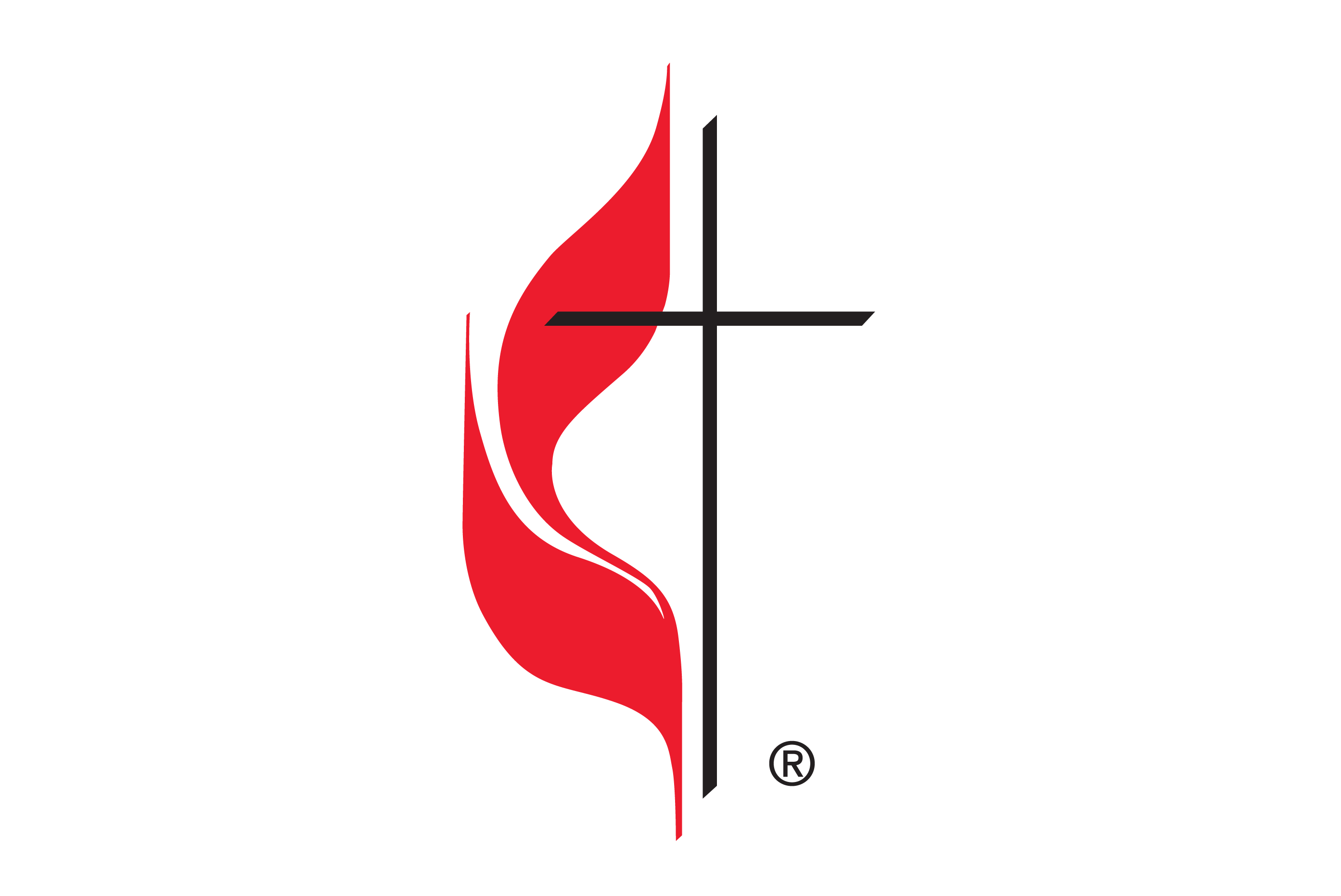 The cross and flame is the official logo of The United Methodist Church. 
