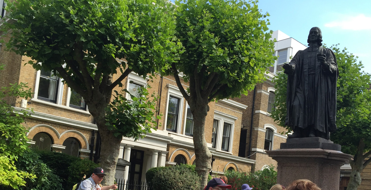 João Wesley, um dos fundadores da Igreja Metodista Unida, teve um momento especial com o Espírito Santo. Foto de Joe Iovino, United Methodist Communications.