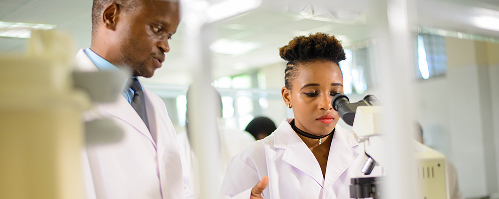 Students study in one of the modern science labs at United Methodist-related Africa University in Mutare, Zimbabwe.