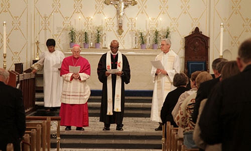Bishop W. Earl Bledsoe represents The United Methodist Church in an ecumenical service during the opening of the National Christian Workshop on Christian Unity in Albuquerque, New Mexico, April 28, 2014. The focus of the 50th anniversary is on building ecumenical relationships for peace and justice