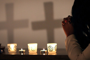 Prayer. Photo illustration by Kathleen Barry, United Methodist Communications.