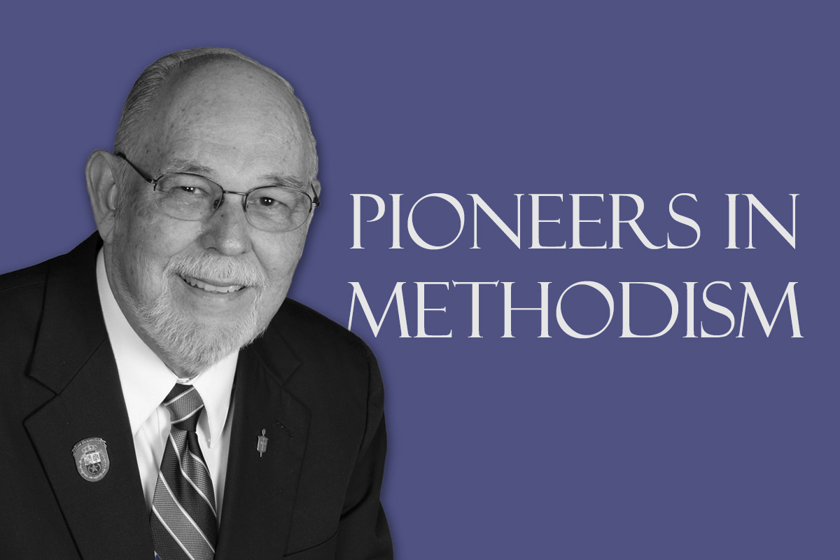 The Rev. Martinez, a founding member of the National Hispanic Caucus in The United Methodist Church and a denomination-wide advocate with Hispanic/Latino people, was elected as bishop in the South Central Jurisdiction in 1992, retiring in 2008. Photo courtesy of the Council of Bishops; graphic by Laurens Glass, United Methodist Communications.