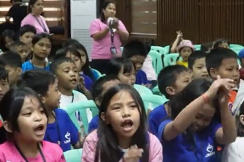 Children in the community of P. Padres, Sampaloc, Manila in the Philippines are learning Bible stories, creating artwork and singing songs at a Saturday Vacation Church School. Courtesy UMC TV