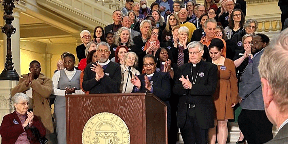 Bishop Robin Dease at the State Senate.
