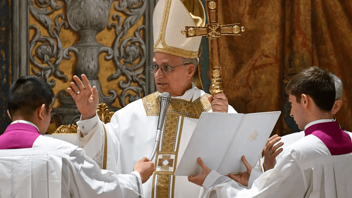 Pope Leo XIV celebrates mass with cardinals in the Sistine Chapel in The Vatican on Friday, a day after his election. (Photo by Vatican Media. All rights reserved. Image provided courtesy of the Council of Bishops.)