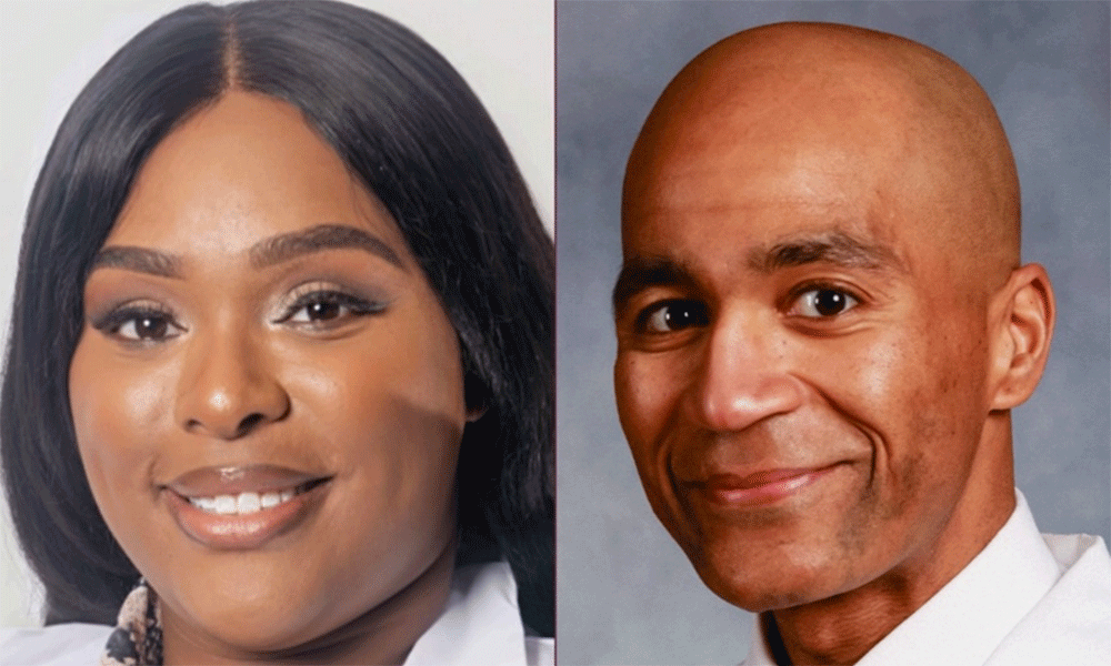 Tammy Ehimwenma-Point Du Jour (left), and Associate Professor of Pediatrics Dr. Dontal Johnson (right)